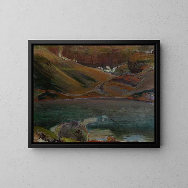Zwarte vijver - Władysław Ślewiński — ingelijst kunstwerk aan de muur