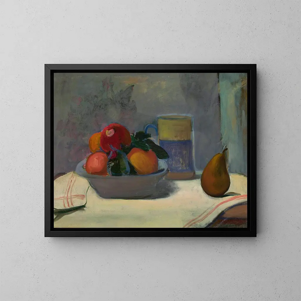 Appelcompote met vier appels - Władysław Ślewiński — ingelijst kunstwerk aan de muur