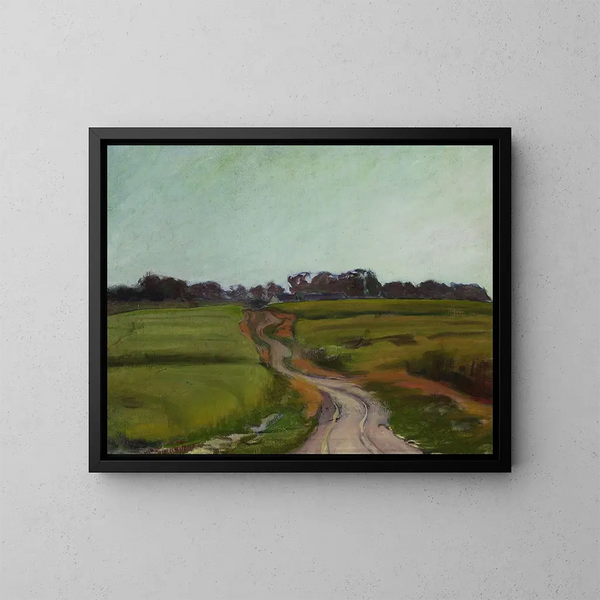 Route tussen de velden - Władysław Ślewiński — ingelijst kunstwerk aan de muur