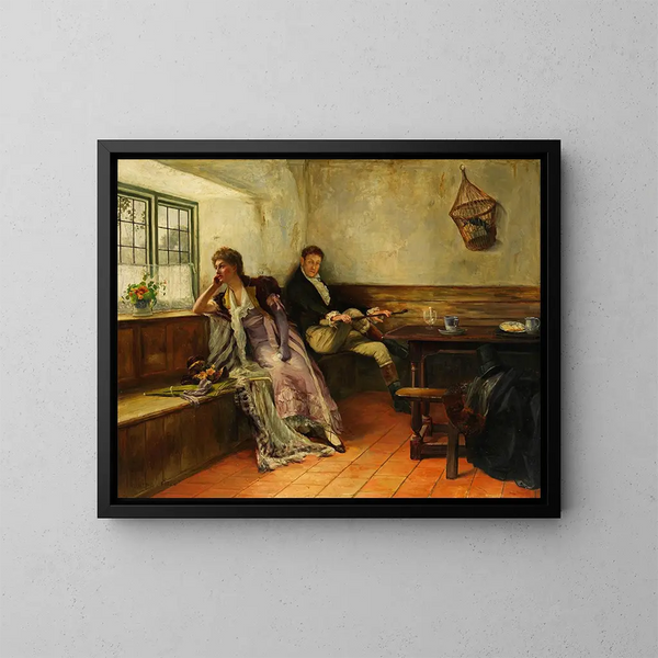 Het onderbroken huwelijksreis - Walter Firle — ingelijst kunstwerk aan de muur