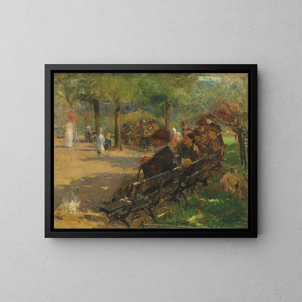 in het park St Stephen's Green - Walter Frederick Osborne — ingelijst kunstwerk aan de muur