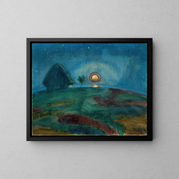 Lever de lune sur Hiddensoe - Walter Gramatt — ingelijst kunstwerk aan de muur