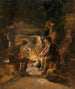 Aan de haard - Walter Shirlaw — weergave van het kunstwerk