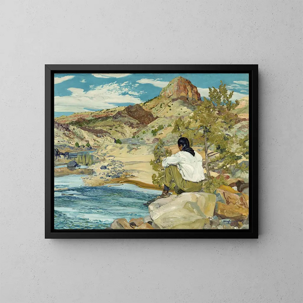 Op de Rio Grande - Walter Ufer — ingelijst kunstwerk aan de muur