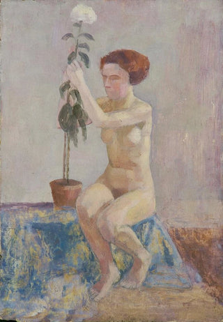 Walther Gamerith - Akt mit Blumentopf.webp