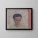 Femme S Schnberger in green blouse - Walther Gamerith — framed artwork on a wall