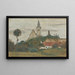 Landschap met Kerk en Dorp - Walther Gamerith — ingelijst kunstwerk aan de muur