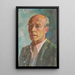 late zelfportret - Walther Gamerith — ingelijst kunstwerk aan de muur