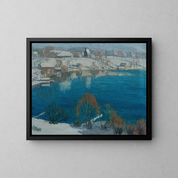 Onder de Buchberg in de winter I - Walther Gamerith — ingelijst kunstwerk aan de muur