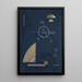 Grijs dof schilderij - Wassily Kandinsky — ingelijst kunstwerk aan de muur