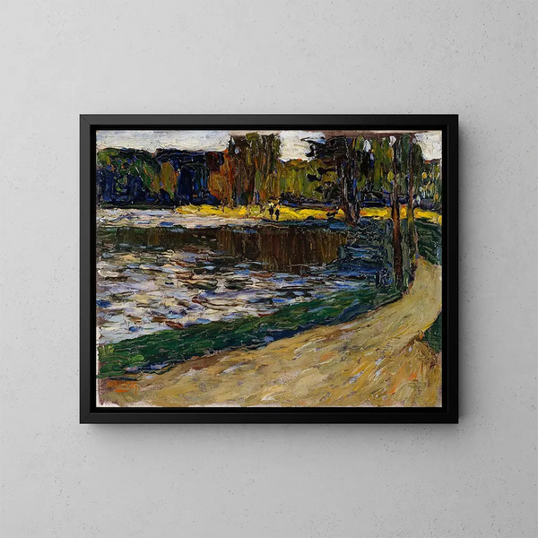 Tuin Engels van München - Wassily Kandinsky — ingelijst kunstwerk aan de muur