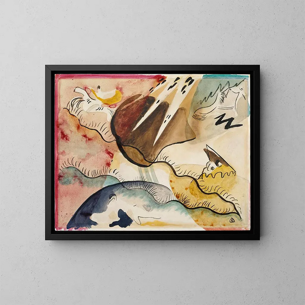 Landschap met regen - Wassily Kandinsky — ingelijst kunstwerk aan de muur