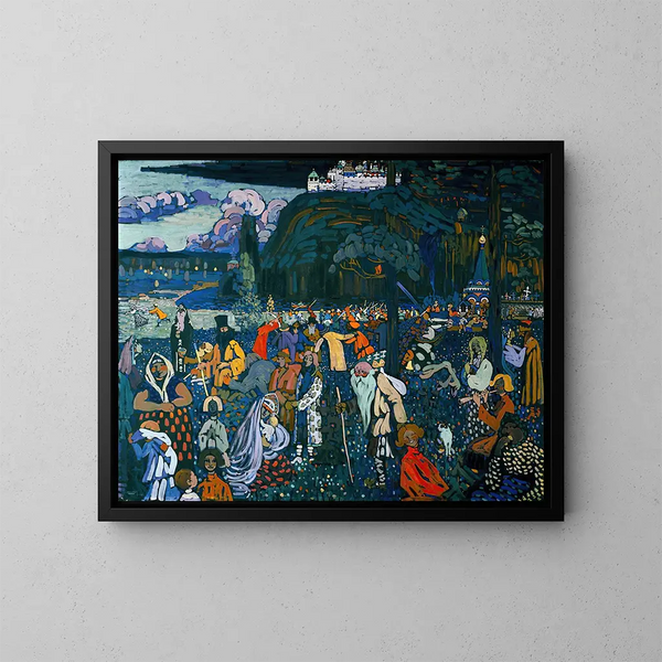 Het leven in kleuren - Wassily Kandinsky — ingelijst kunstwerk aan de muur