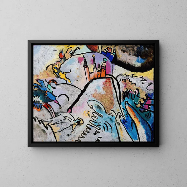 met de zon - Wassily Kandinsky — ingelijst kunstwerk aan de muur