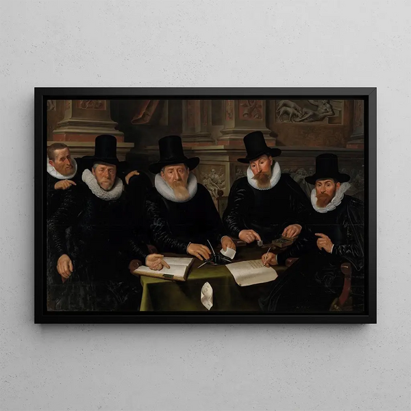 Werner van den Valckert - Four Regents and the House Father of the Amsterdam Lepers Asylum.webp