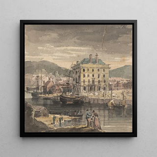 Weymouth avec des figures, expédition et vue de la Custom House - John Henderson
