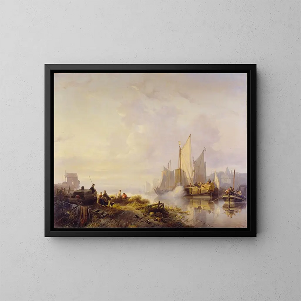 Rivier scène - Wijnand Nuyen — ingelijst kunstwerk aan de muur