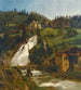Wildbad Gastein, De watervallen van Wildbad Gastein - Ferdinand Georg Waldmüller — weergave van het kunstwerk