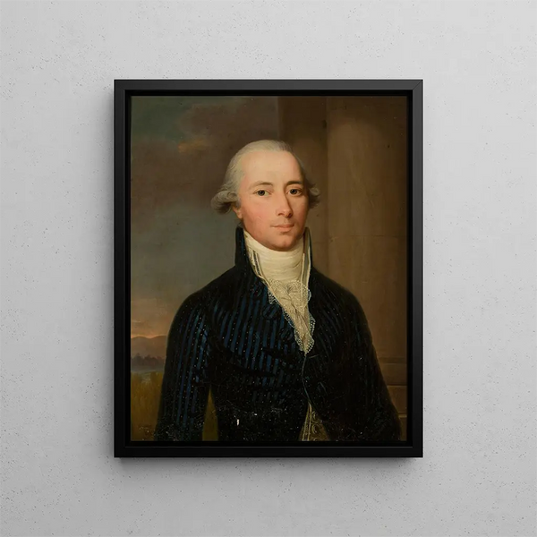 Wilhelm Bttner - Portrait of a man in a blue frock coat with a jabot.webp