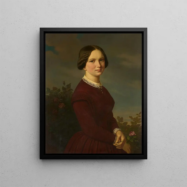 Wilhelm Drr - Junges Mdchen mit Rose in der Hand.webp