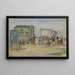 Bathing Cabin Painting in Katwijk - Wilhelm Gutmann — framed artwork on a wall