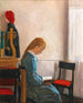 Een meisje met een boek - Wilhelm Holter — weergave van het kunstwerk