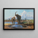 Olifanten bij een waterpunt - Wilhelm Kuhnert — ingelijst kunstwerk aan de muur