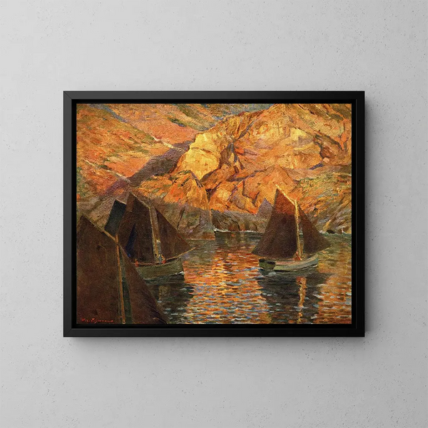 Zonsopgang in Bretagne - Wilhelm Ludwig Lehmann — ingelijst kunstwerk aan de muur