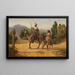 van Don Quichotte en Sancho Panza bij een kruispunt - Wilhelm Marstrand — ingelijst kunstwerk aan de muur