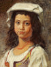 Een jonge Italiaanse vrouw met een witte hoed - Wilhelm Marstrand — weergave van het kunstwerk