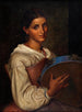 Meisje uit Italië met een blauwe tambourijn - Wilhelm Marstrand — weergave van het kunstwerk