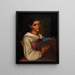 Meisje uit Italië met een blauwe tambourijn - Wilhelm Marstrand — ingelijst kunstwerk aan de muur