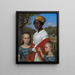 Portret van de twee meisjes van Otto Marstrand en hun Antilliaanse oppas Justina Antoine in de tuinen van Frederiksberg nabij Kopenhagen - Wilhelm Marstrand — ingelijst kunstwerk aan de muur