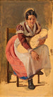 Vrouwelijk Romeins schilderij met een kind Studie voor het feest van Sint-Antonius in Rome - Wilhelm Marstrand — weergave van het kunstwerk