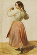 Studie van een Italiaanse die danst - Wilhelm Marstrand — weergave van het kunstwerk