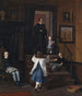 De vrouw en de kinderen van de kunstenaar in de atelier van Charlottenborg - Wilhelm Marstrand — weergave van het kunstwerk