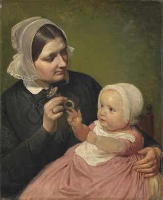 Wilhelm Marstrand - The Artists Wife and Their Son Poul.webp