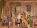 Scène des épreuves de Vielgeschrey, d'Holberg, Acte 1, Scène 6, esquisse - Wilhelm Marstrand — weergave van het kunstwerk