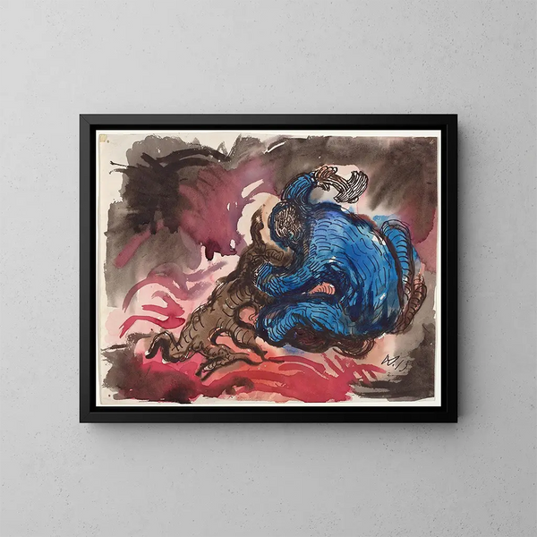 Val van het licht - Wilhelm Morgner — ingelijst kunstwerk aan de muur
