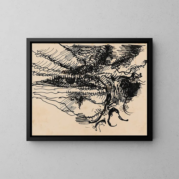 Landschap - Wilhelm Morgner — ingelijst kunstwerk aan de muur