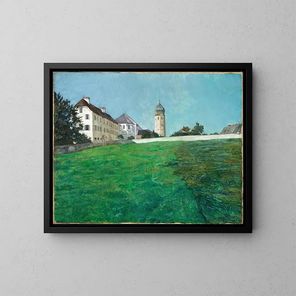 Een uitzicht op Frauenchiemsee - Wilhelm Trübner — ingelijst kunstwerk aan de muur