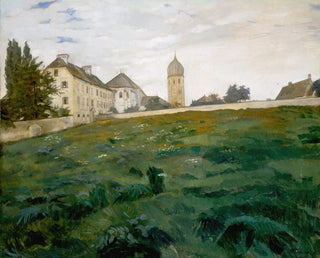 Wilhelm Trbner - Frauenchiemsee Klosterwiese mit Kirchturm III.webp