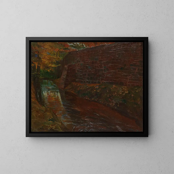 Muur van park in Amorbach - Wilhelm Trübner — ingelijst kunstwerk aan de muur