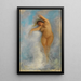 Female Nude Painting in the Foam of an Oceanid Wave - Wilhelm Trübner — framed artwork on a wall
