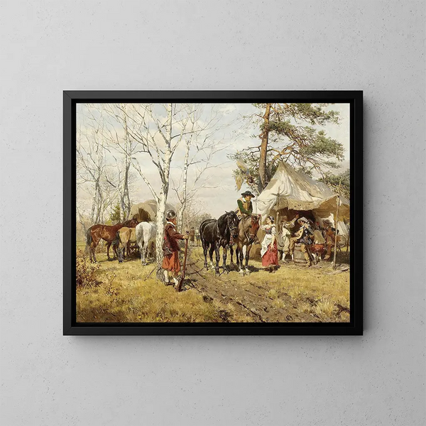Het rusten - Wilhelm Velten — ingelijst kunstwerk aan de muur