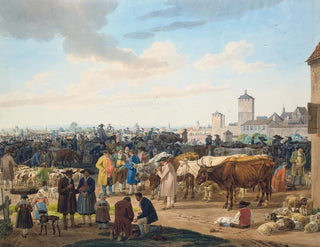 Wilhelm von Kaulbach - Viehmarkt am Rande einer Stadt.webp