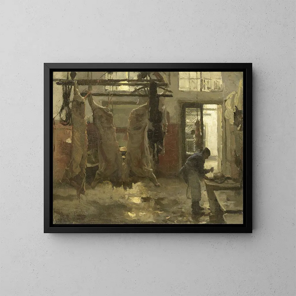 L'abattoir - Willem Bastiaan Tholen — ingelijst kunstwerk aan de muur