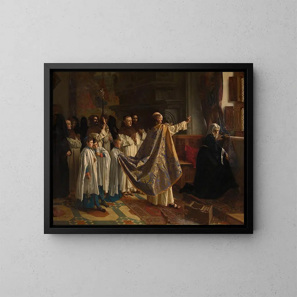 Exorcisme van Jeanne de Castille - Willem Geets — ingelijst kunstwerk aan de muur