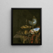 Natuurstudie van Pronk met kom Holbein, Nautilus-schaal, glazen beker en compote - Willem Kalf — ingelijst kunstwerk aan de muur