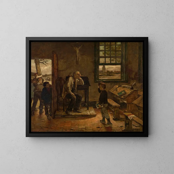 School - Willem Linnig — ingelijst kunstwerk aan de muur
